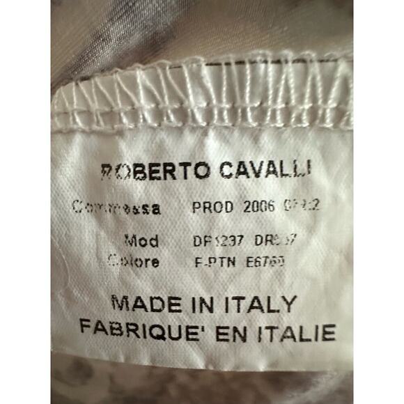 ROBERTO CAVALLI Leopard Floral Animal Snake Print Dress Gold Python Hardware - M - Picture 6 of 11